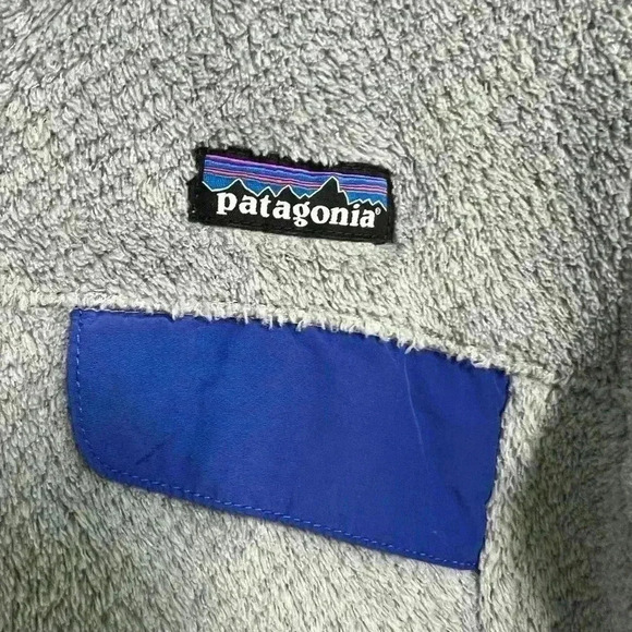 Patagonia 1/4 Snap Fleece Pullover Womens Small Gray Blue Pockets - Picture 6 of 7